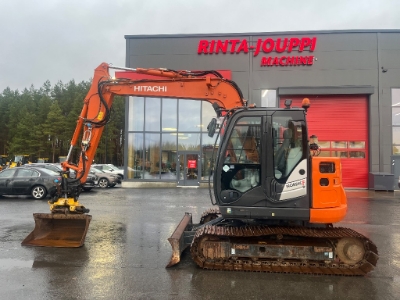 ちい Hitachi ZX 85 US / Engcon, Pihdit, Rasvari, Kauha - Mini