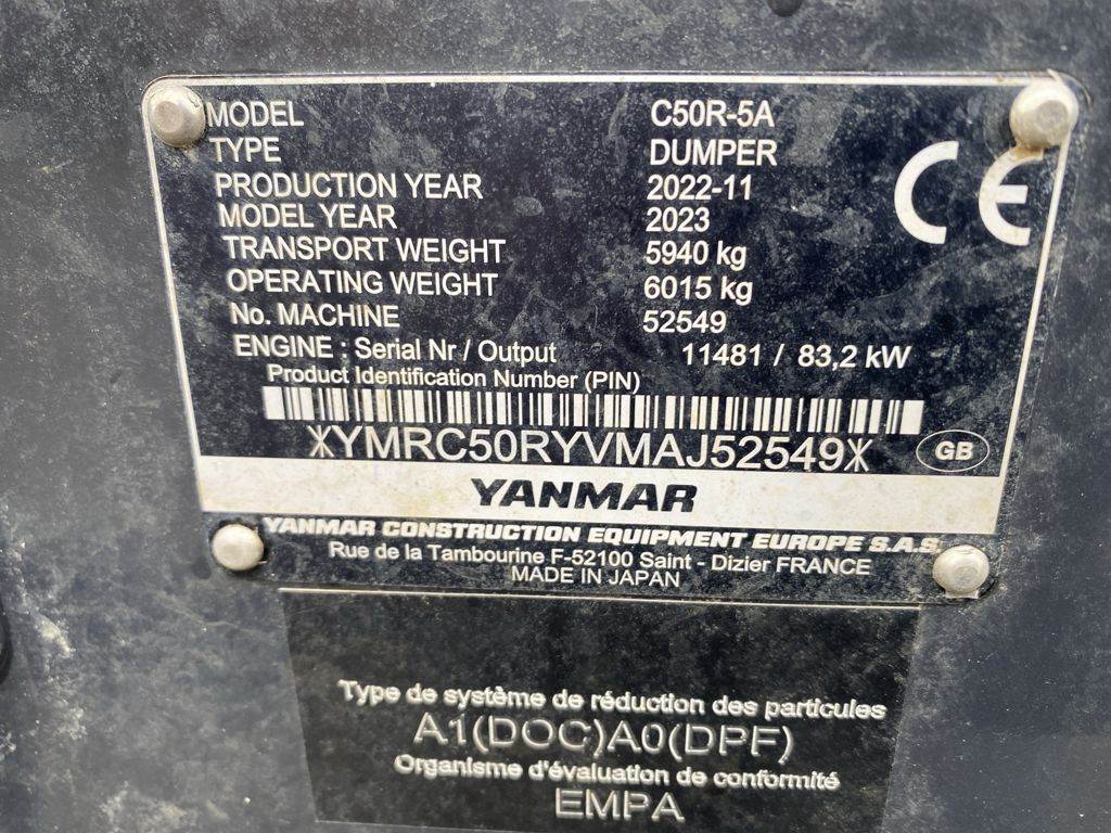 Yanmar YAN C50-5A, Tracked Dumpers, Construction Equipment