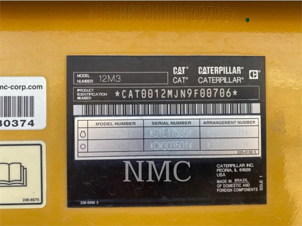 2017 CAT 12M3 For Sale - 103,000 USD | Cat Used