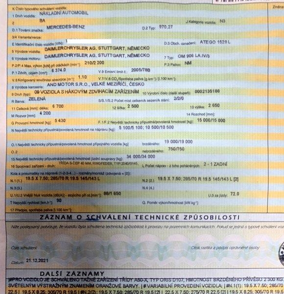 Mercedes-Benz Atego 1529 +CTS