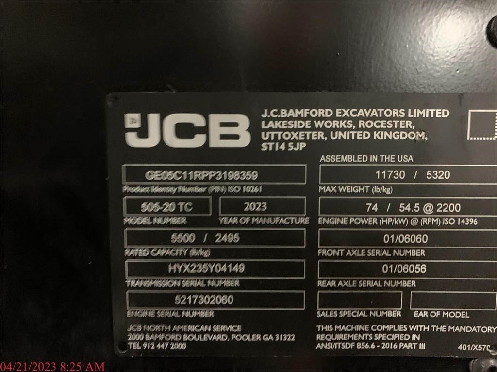 JCB 505 20TC Sn GE05C11RPP3198359 Telescopic Handlers jcb-505-20tc-sn-ge05c11rpp3198359-telescopic-handlers