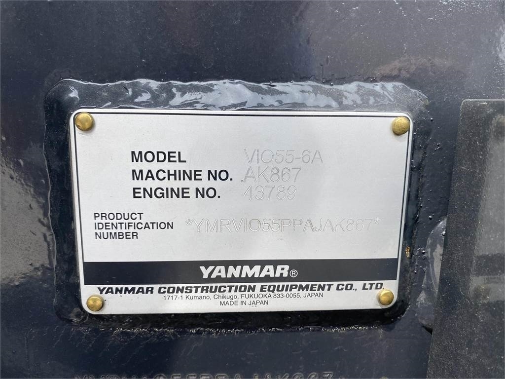Yanmar VIO556A sn 867 Compact Excavators Construction Equipment