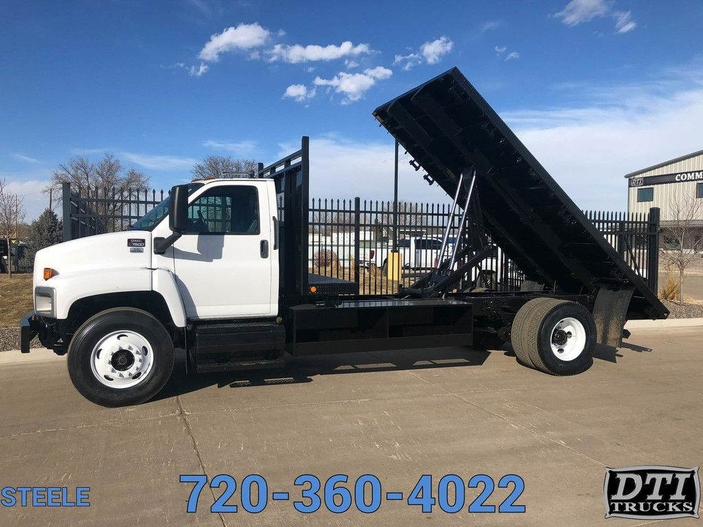 GMC C7500 16' Flatbed Dump Truck (ONLY 69,488 Miles)