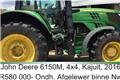 John Deere 6150 M, 2016, Tractors