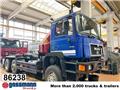MAN E90 25.350 FVA 6x4, Vorlauf-Lenkachse, Kran HMF, 1992, Hook lift trucks