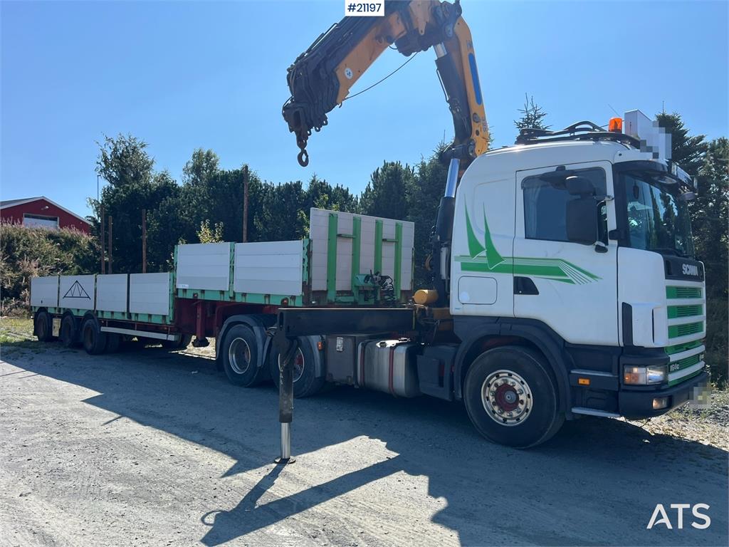 Scania R164 crane truck w/ 32t/m effer crane and 2004 mau