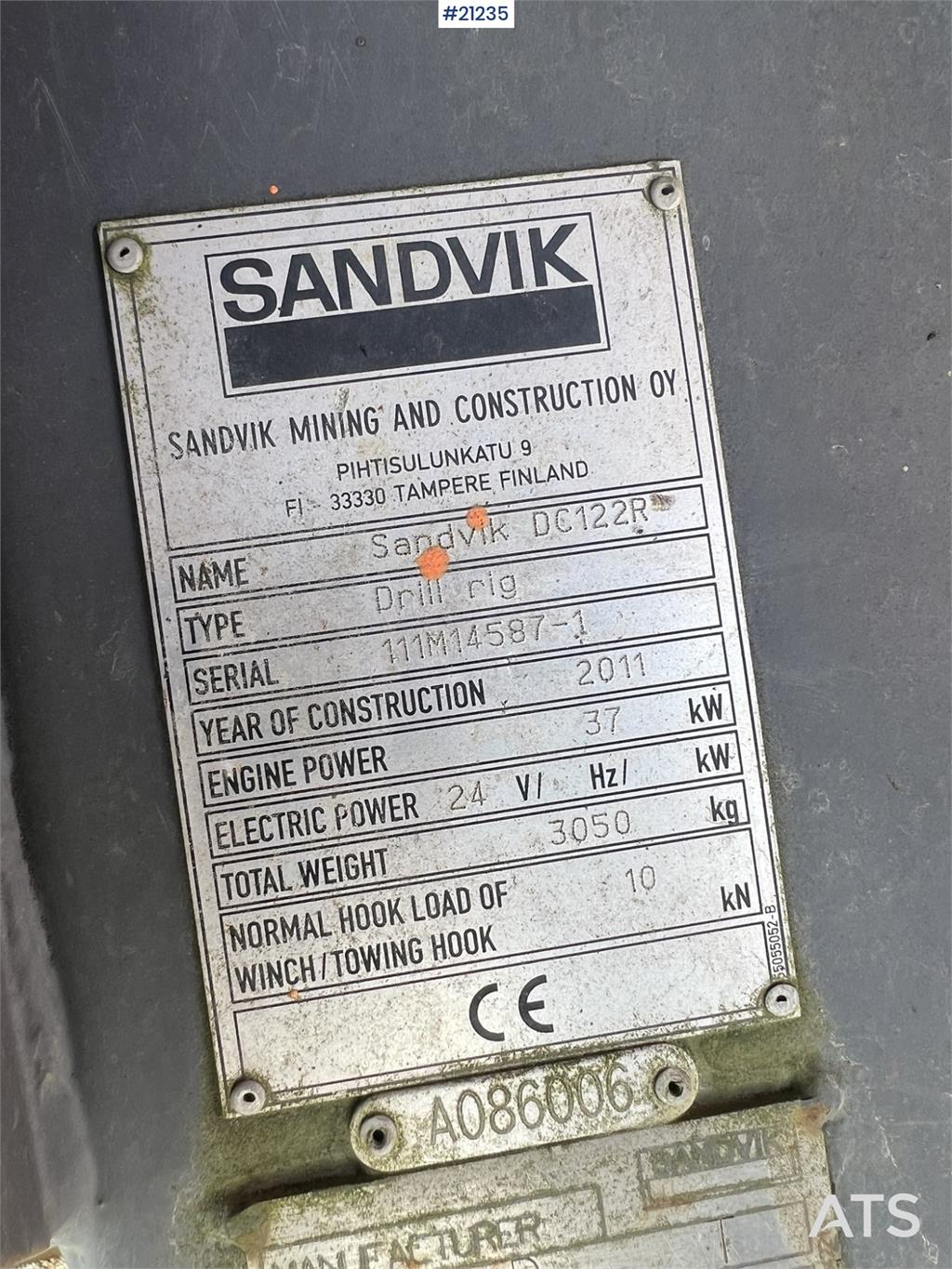 Sandvik dc122R Drilling Rig