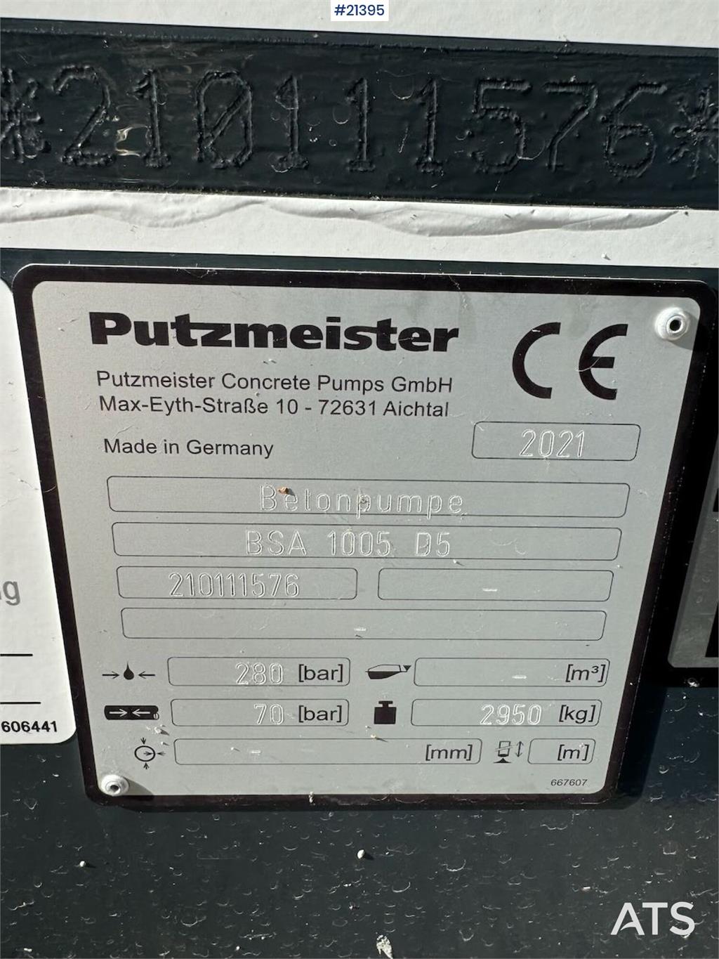 Putzmeister BSA 1005 D5 Concrete Pump WATCH VIDEO