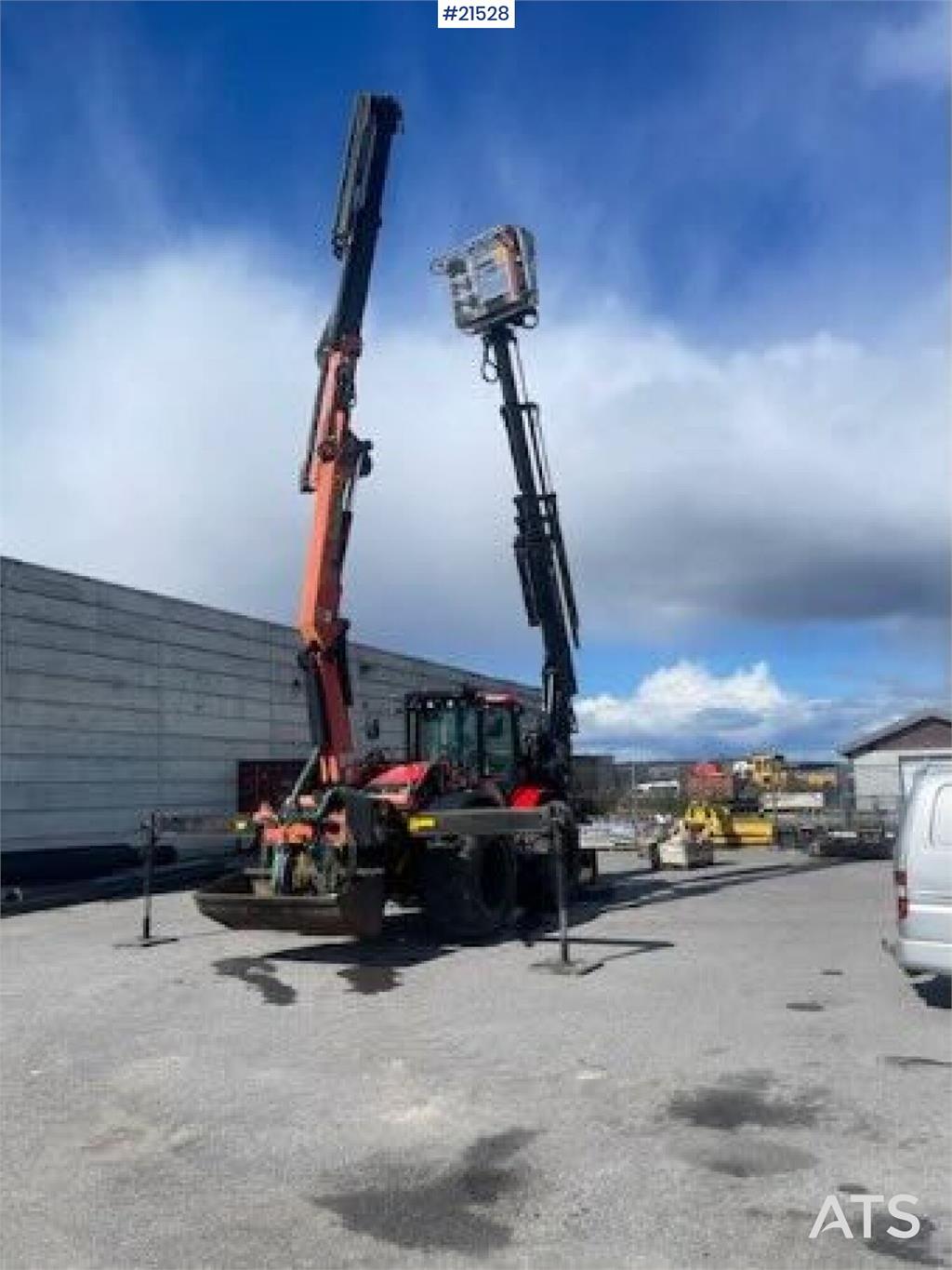 Huddig 1260C Backhoe w/ Palfinger crane, Lift, rototilt a