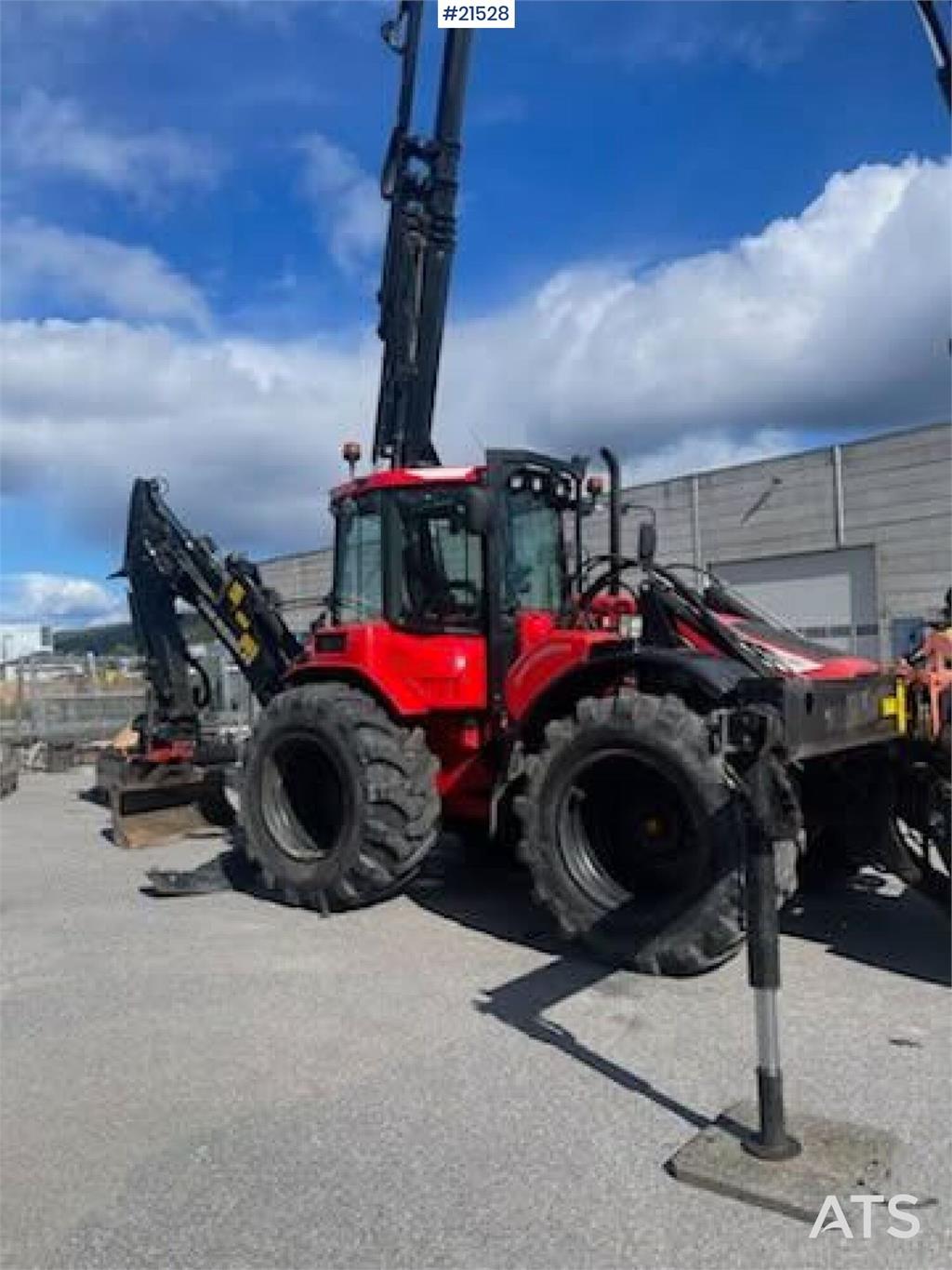 Huddig 1260C Backhoe w/ Palfinger crane, Lift, rototilt a