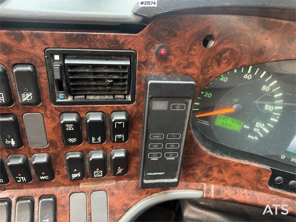 Setra S411 tour bus w/ 29+2+1 seats and winter tires. Lo