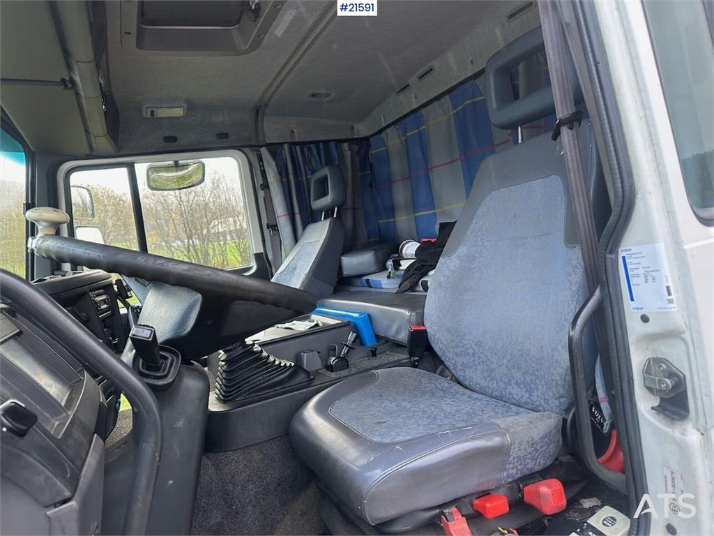 Volvo FL 6 flatbed truck w/ rear mounted crane. WATCH VI