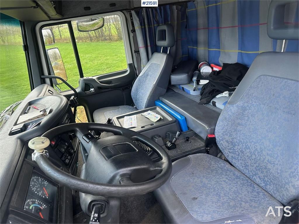 Volvo FL 6 flatbed truck w/ rear mounted crane. WATCH VI