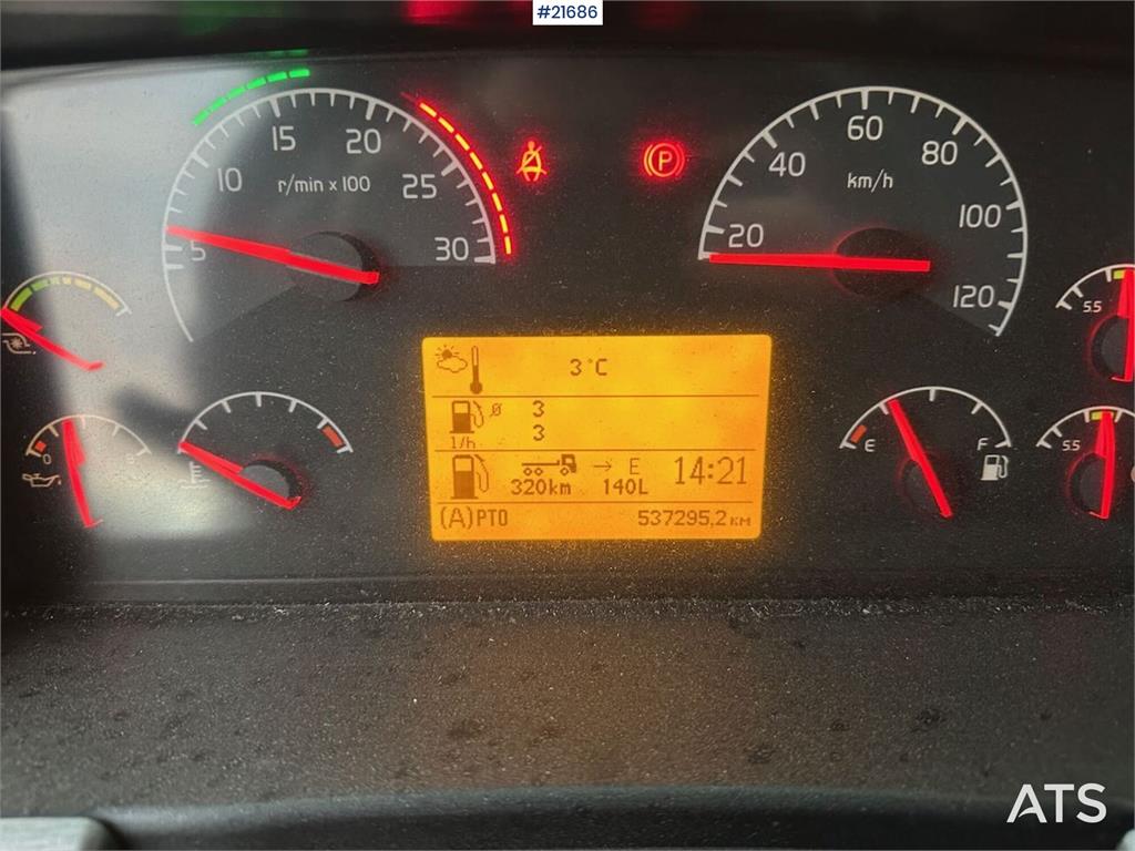 Volvo FM12 Globetrotter 6x4 crane truck w/ rear mounted