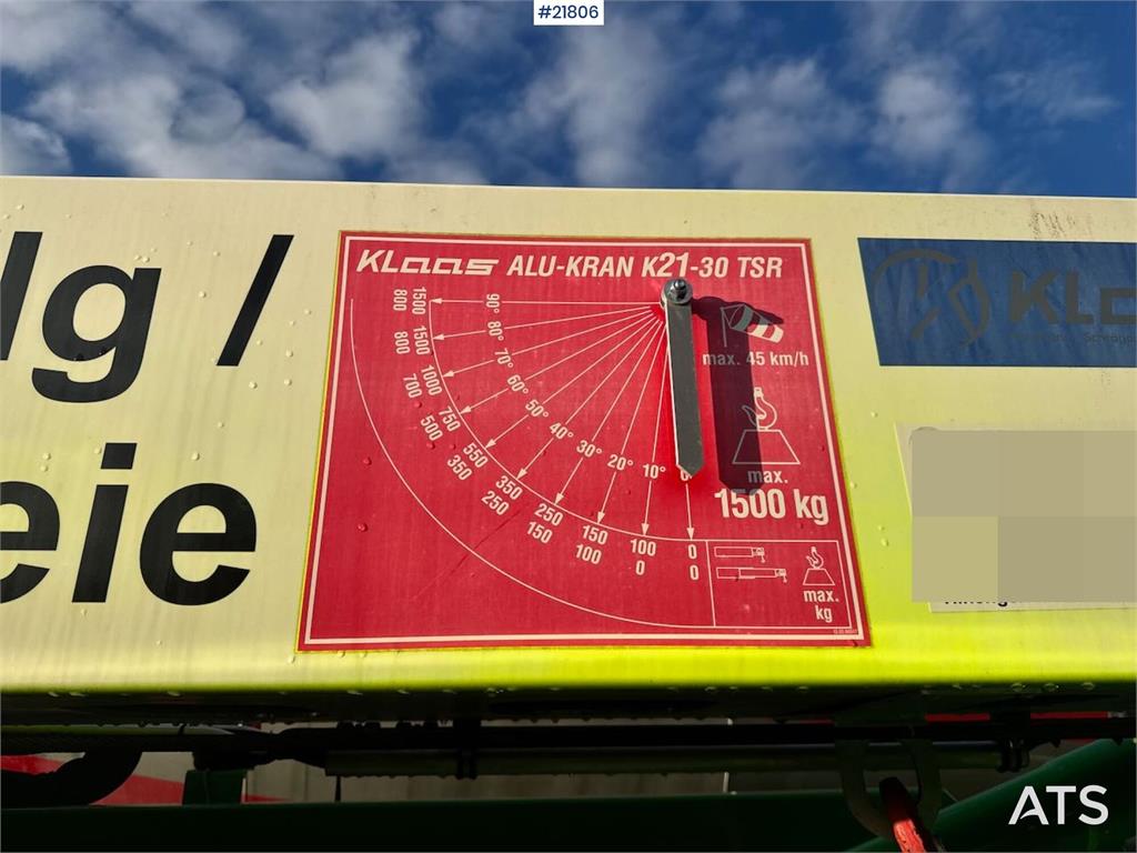 Klaas K21-30 Construction Crane – 340 hours!