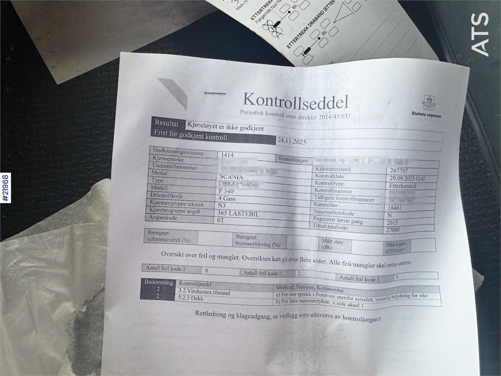 Scania P340 6x2 Refuse truck w/ Crane.