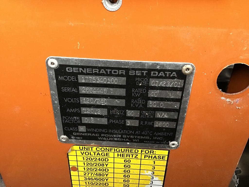 Doosan EWOO DAEWOO PO34TI GENERATOR 50 KVA USED