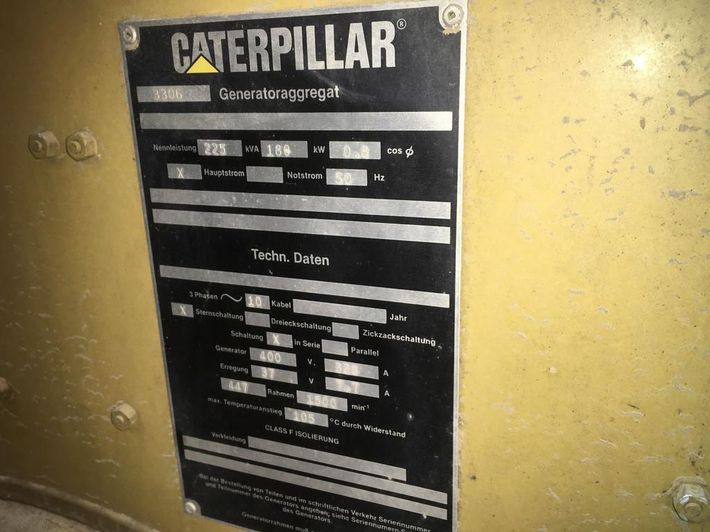 CAT 3306B GENERATOR 225KVA USED