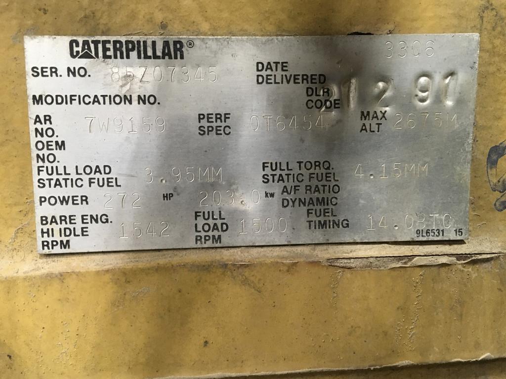 CAT 3306B GENERATOR 225KVA USED