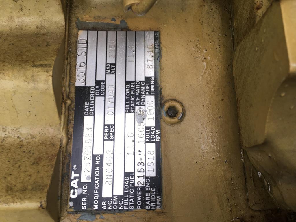 CAT 3516 STD GENERATOR 1750KVA USED