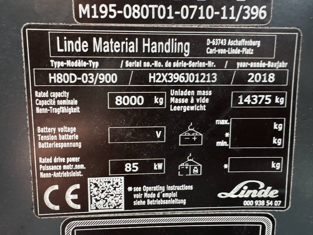 Linde H80D-03/900 - Triplex / German Machine