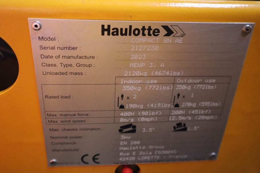 Haulotte Compact 8N Valid inspection, *Guarantee! 8m Workin