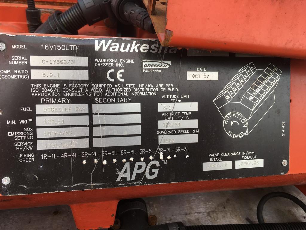 WAUKESHA 16V150LTD GENERATOR 1650KVA USED