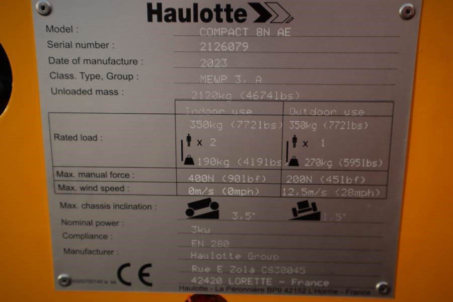 Haulotte Compact 8N Valid inspection, *Guarantee! 8m Workin