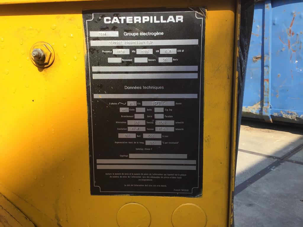 CAT 3516 STD GENERATOR 1650 KVA USED