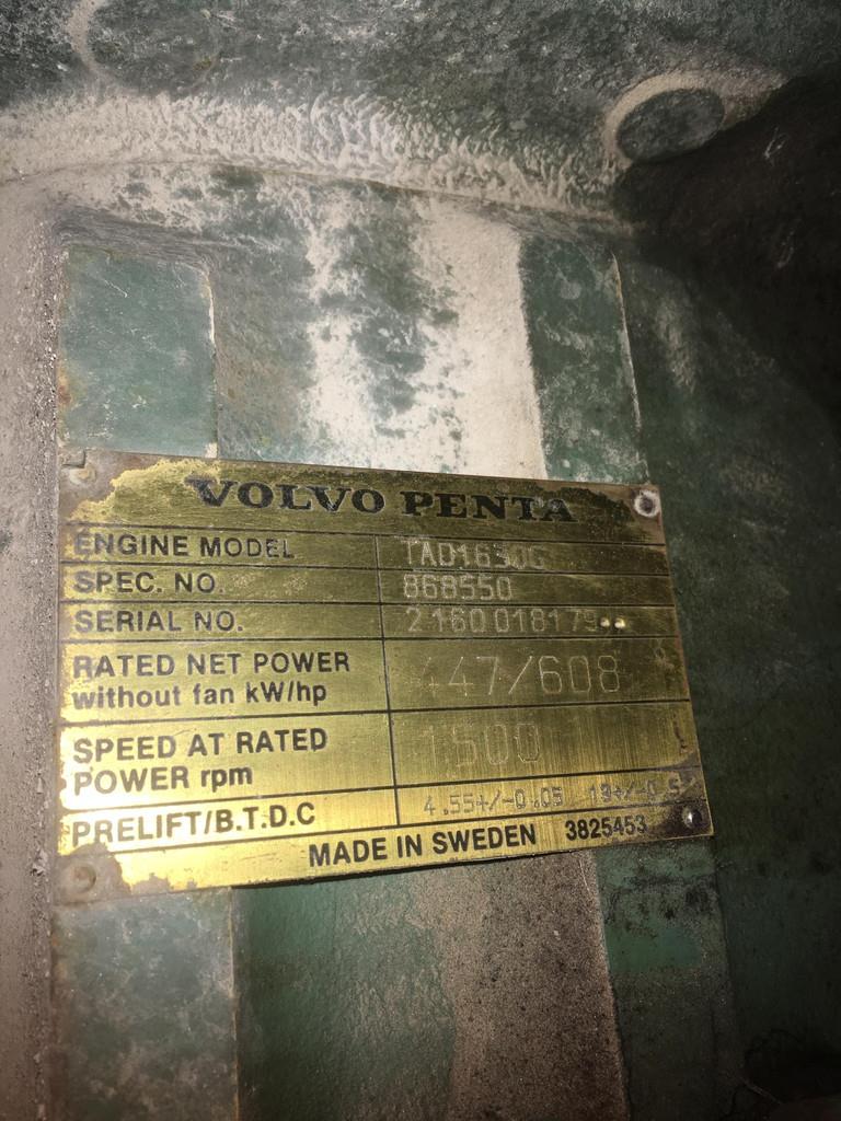 Volvo TAD1630G GENERATOR 520KVA USED