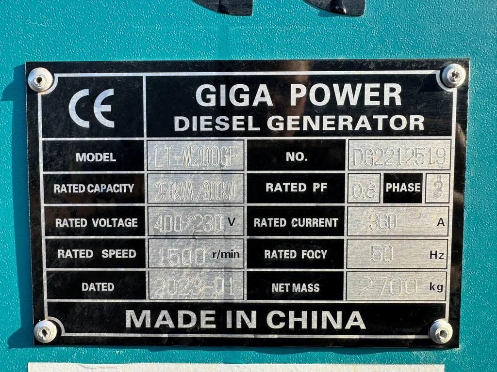 Giga Power 250 kVA LT-W200GF Silent Generator