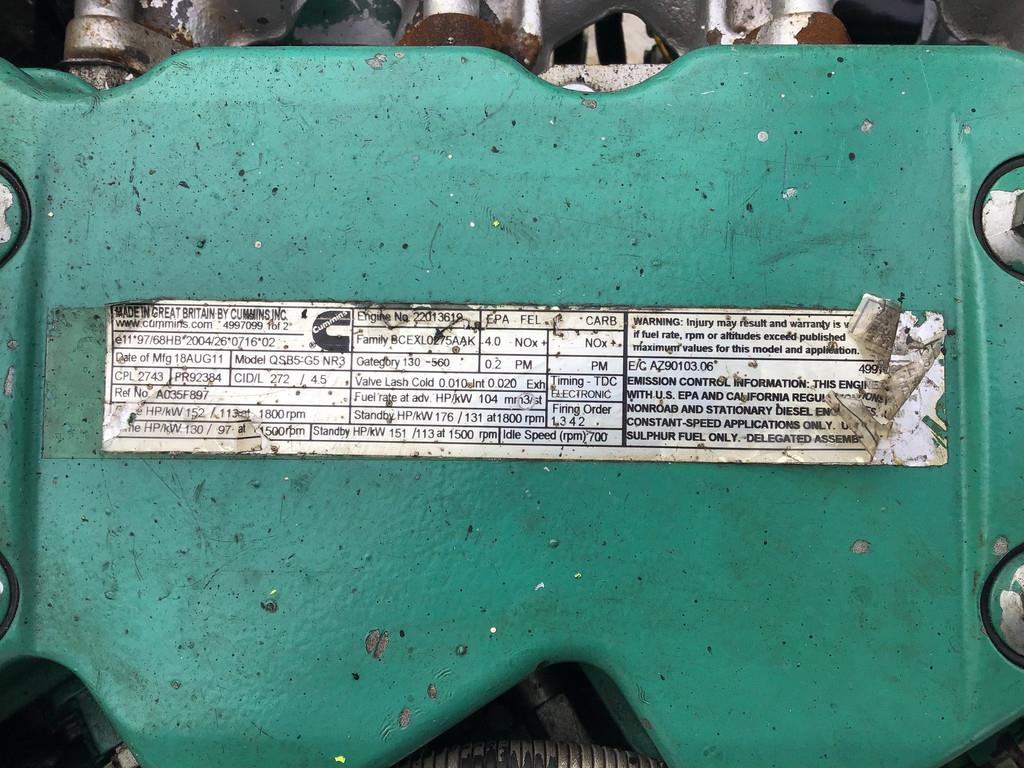 Cummins QSB4.5 GENERATOR 120 KVA USED