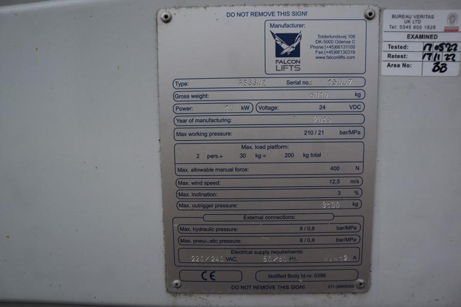 Falcon FS330Z Bi-Energy, Diesel - Battery, 33m Working He