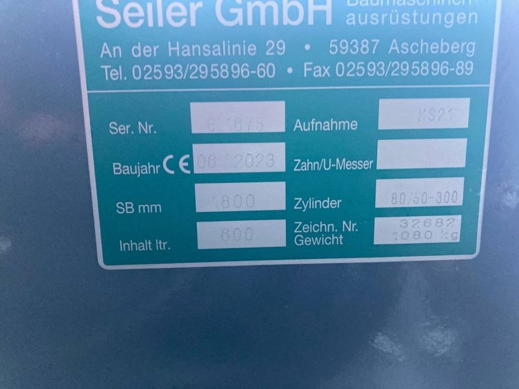 Seiler (99002400) 1.80 m GLV / ditch cleaning bucket MS 2