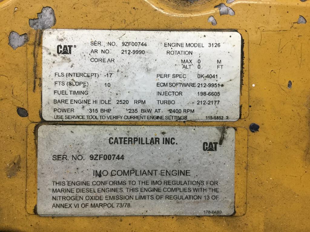 CAT 3126B 9ZF-2129990 USED