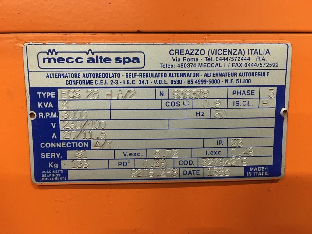 [Other] RUCCERINI MD190 GENERATOR 8 KVA USED