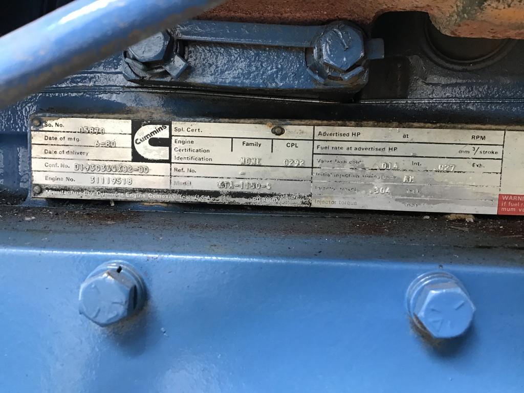 Cummins 353K2K202C GENERATOR 400 KVA USED