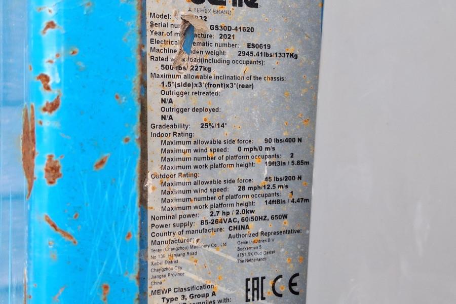 Genie GS1932 E-Drive Several In Stock, 8m Working Height