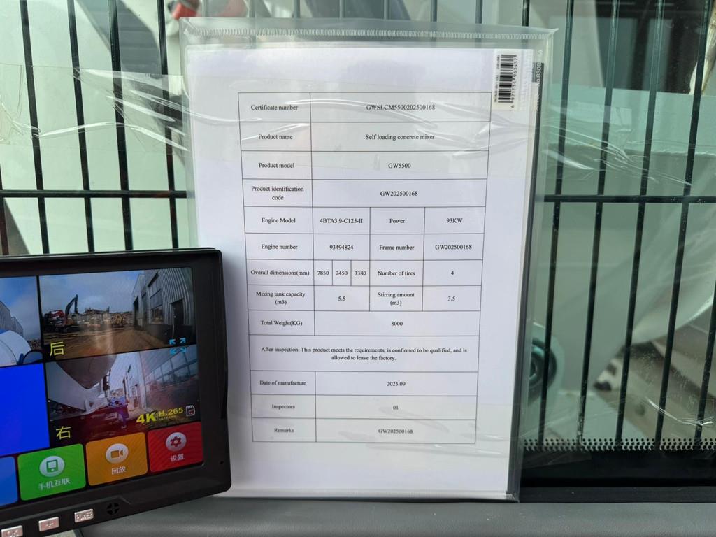 Giga Power GW5500 4x4 Self Loading Concrete Mixer