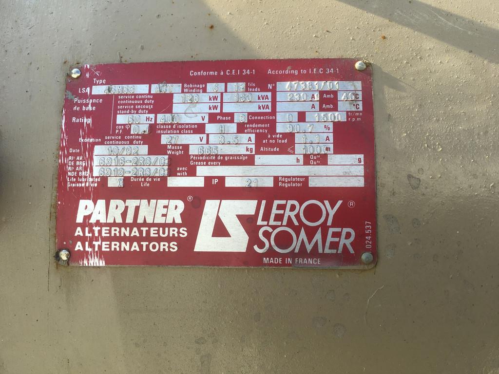 Volvo TD710G GENERATOR 160KVA USED