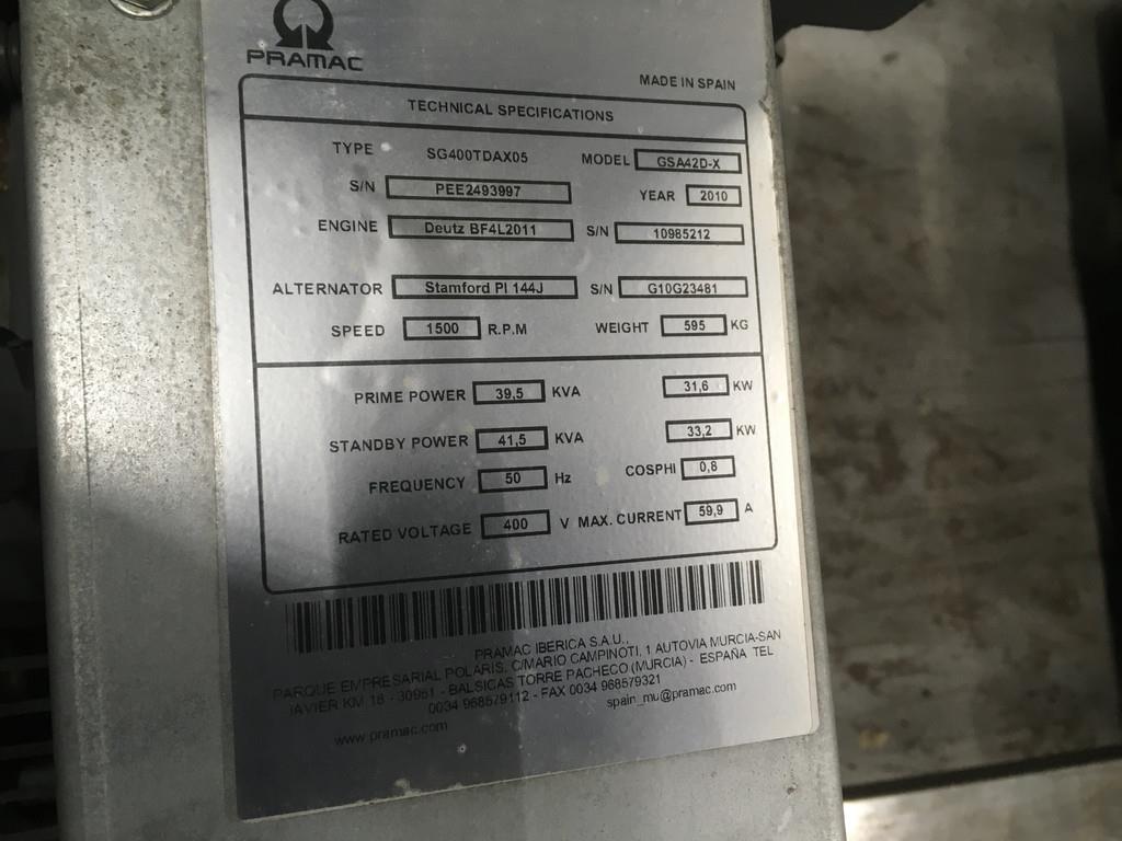 Deutz BF4L2011 GENERATOR 40KVA NEW