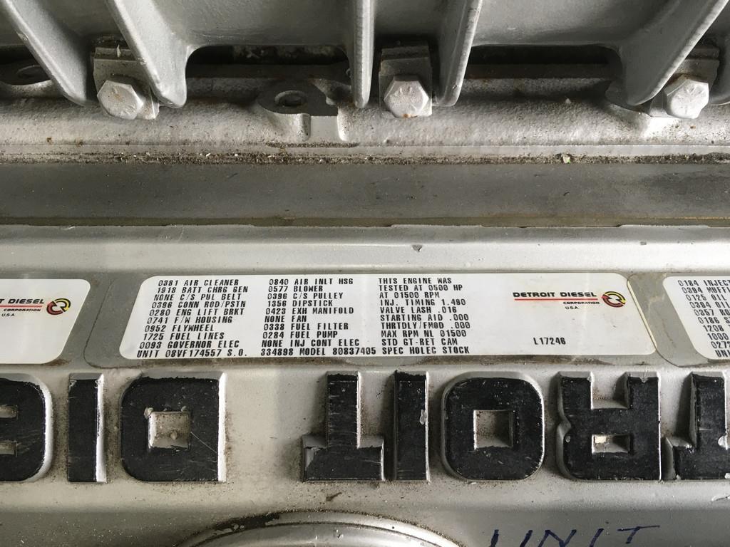 Detroit Diesel 8V92TA 8083-7405 GENERATOR 320KVA USED