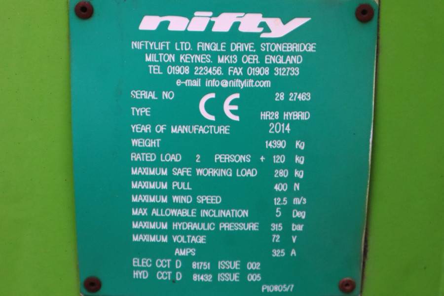 Niftylift HR28 HYBRIDE Valid inspection, *Guarantee! Hybrid,