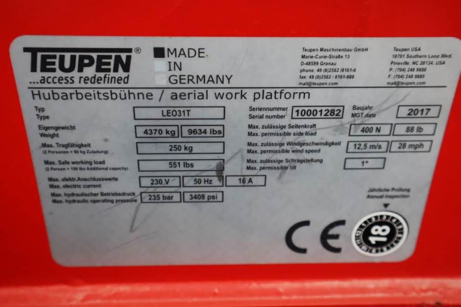 Teupen LEO 31T Valid inspection, *Guarantee! 230 V Electr