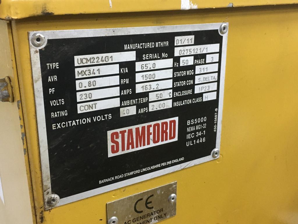 John Deere 4045TFM50 GENERATOR 65KVA USED