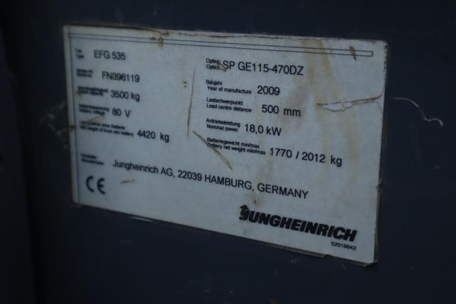 Jungheinrich EFG535 Electric, Lifting Height 4700mm, Freelift 1