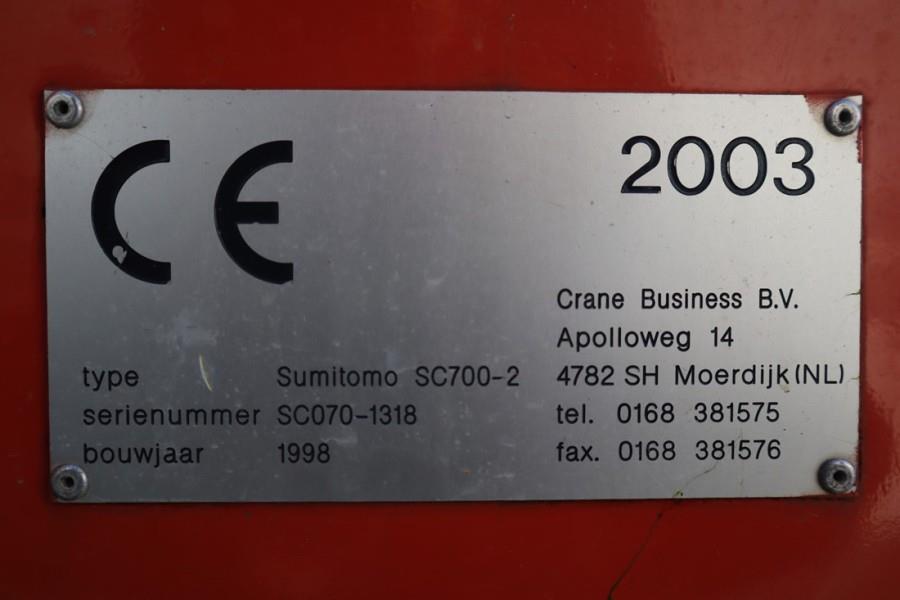 Sumitomo SC700-II 70t Capacity, 43m Boom, 31m Movable Jib,