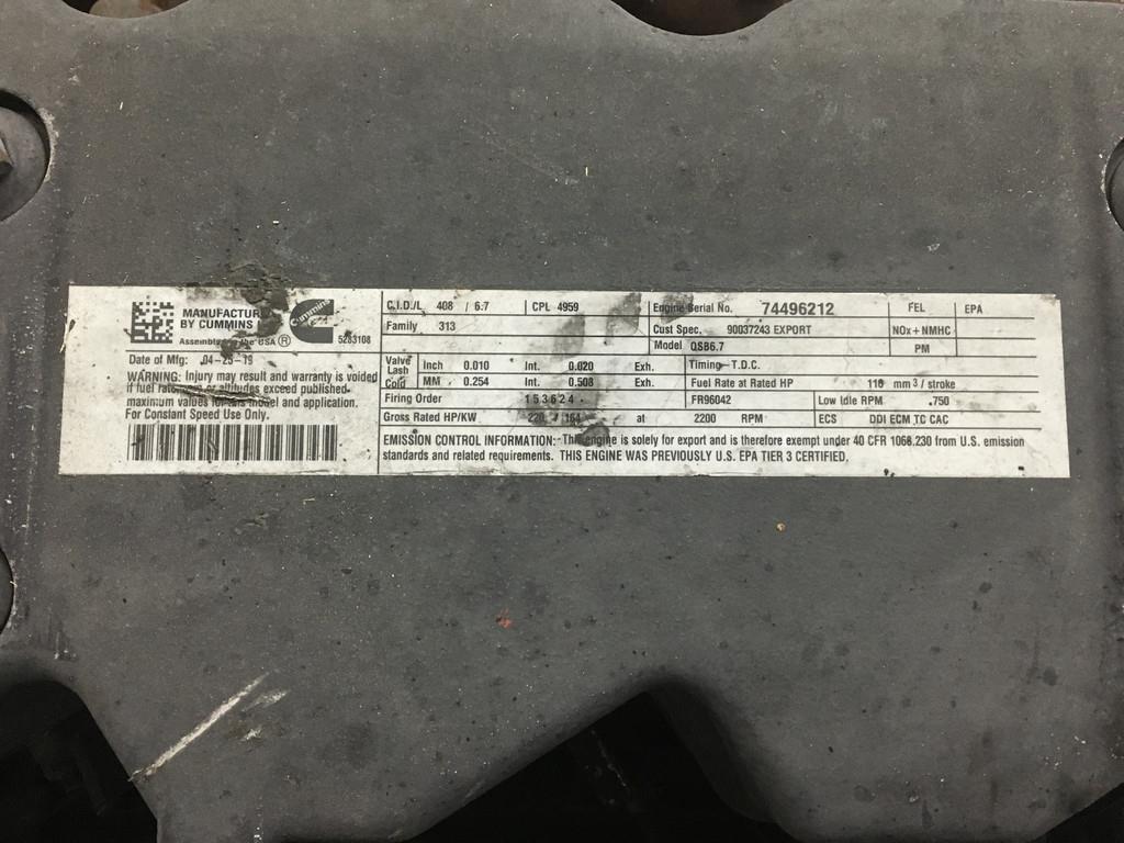Cummins QSB6.7 CPL4959 USED