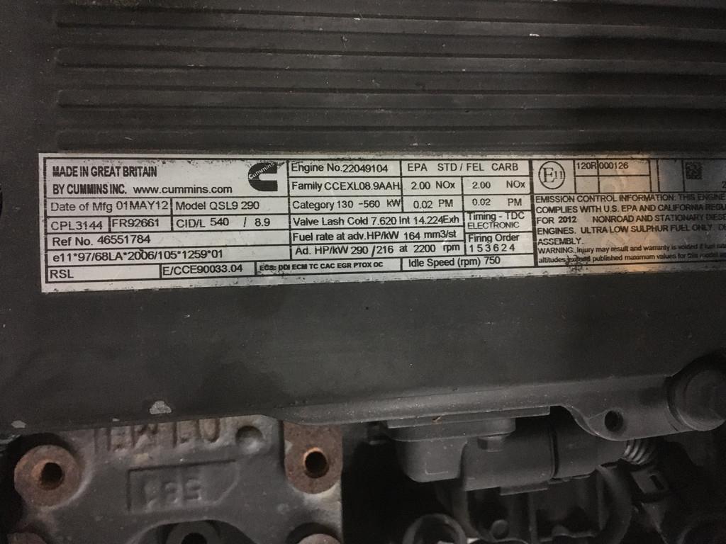 Cummins QSL9 CPL3144 RECONDITIONED