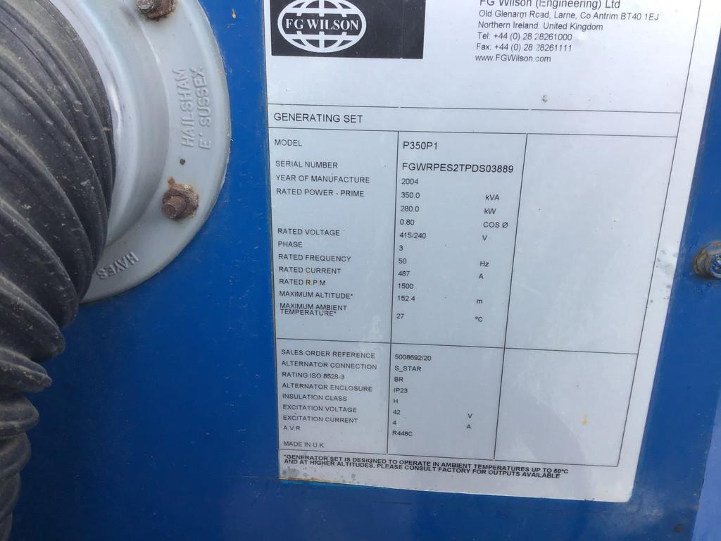 Perkins 2306C-E14 TAG2 GENERATOR 350 KVA USED